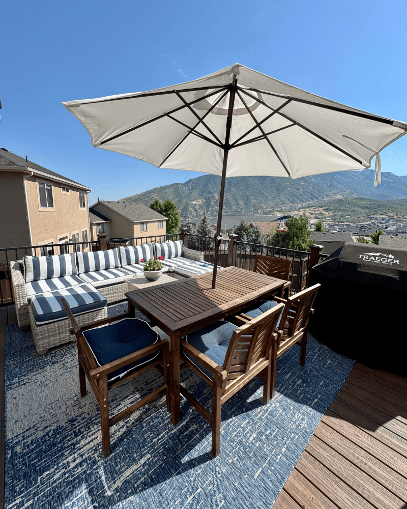 Coastal Small Deck Patio Ideas: Our Full Makeover - All in Stripes